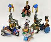 7PC ASSORTED WIND UP TIN LITHO