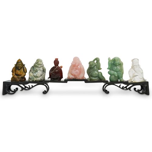 (7PC) CHINESE SEMI-PRECIOUS STONE