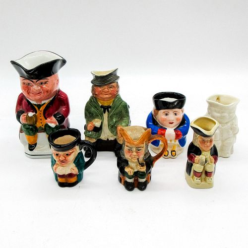 7PC ENGLISH TOBY JUGS,