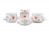 7PC HEREND RUST CHINESE BOUQUE