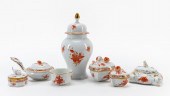 7PC HEREND RUST CHINESE BOUQUE