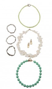 7PC JEWELRY GROUP; BEADED PEAR