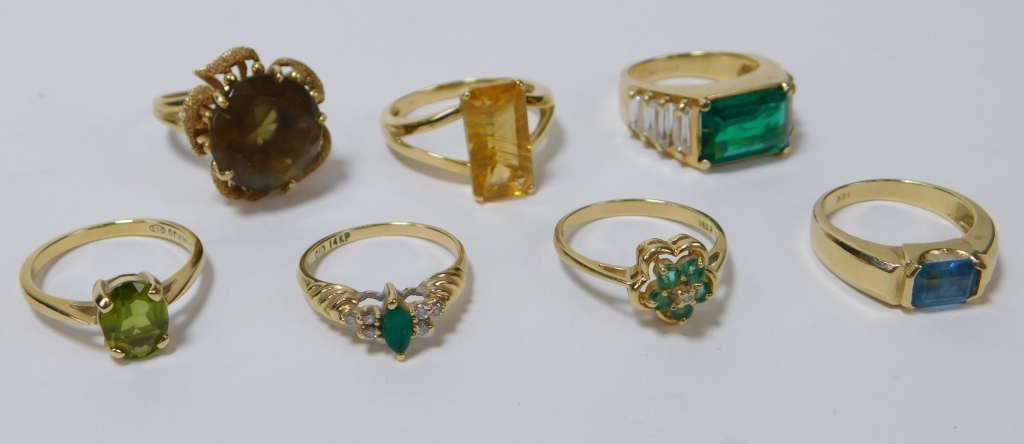 7PC LADY'S ESTATE 14K GOLD RING