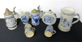 7PC LOT - WHITES OF UTICA BLUE