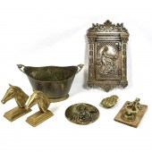 7pc Metal Lot. Brass Horse Boo