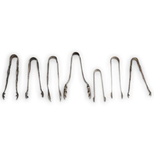 (7PC) ORNATE STERLING TONG