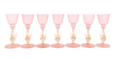7PC PINK VENETIAN SWAN STEM WI