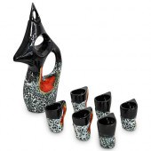 (7PC) RAKU POTTERY SAKE SETDES