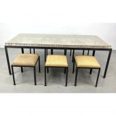 7pc Rattan, Iron Dining Set. W
