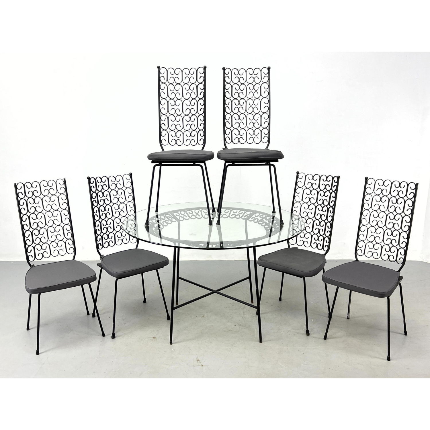 7pc SALTERINI Black Iron Dining set