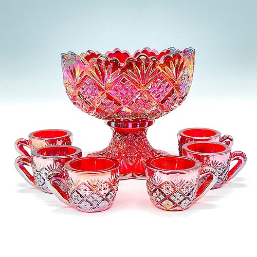 7PC SET MINIATURE CARNIVAL GLASS