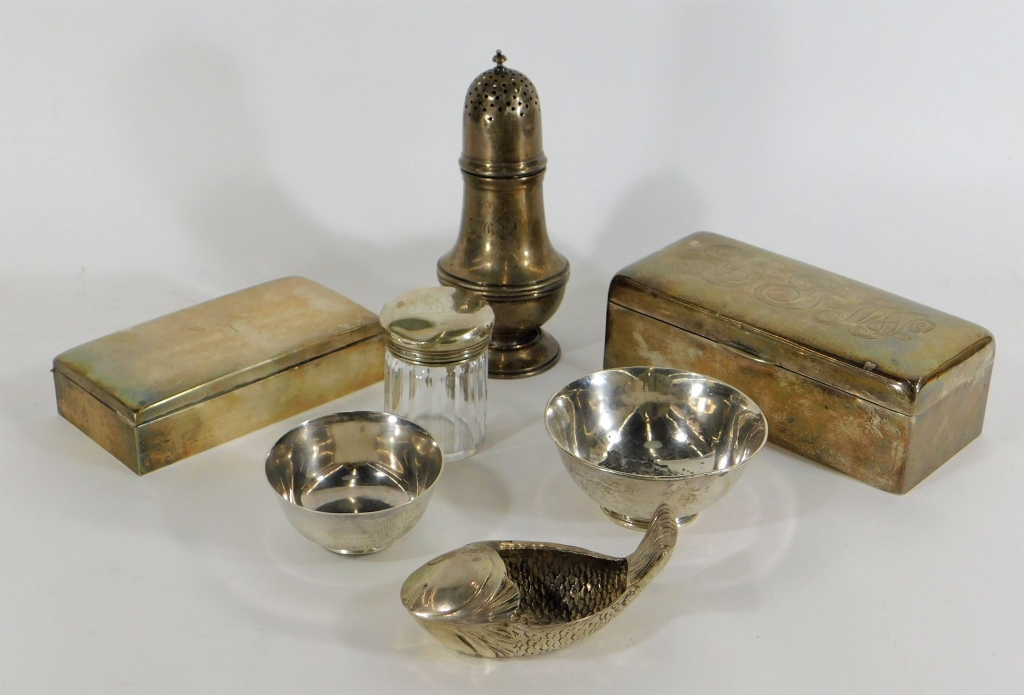7PC STERLING SILVER BOX HOLLOW WARE