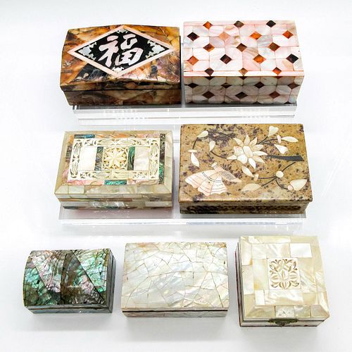7PC VINTAGE MOTHER OF PEARL