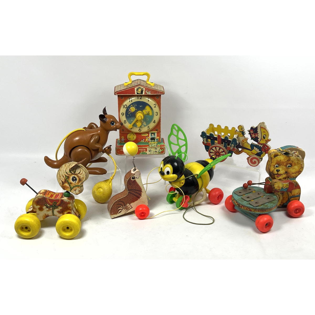 7pc Vintage Toys, most Fisher