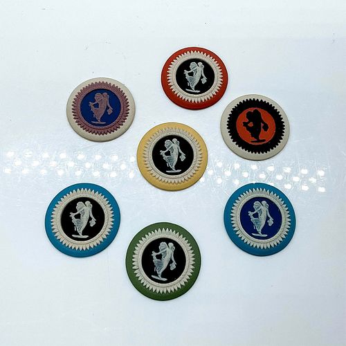 7PC WEDGWOOD TRI-COLOR JASPERWARE