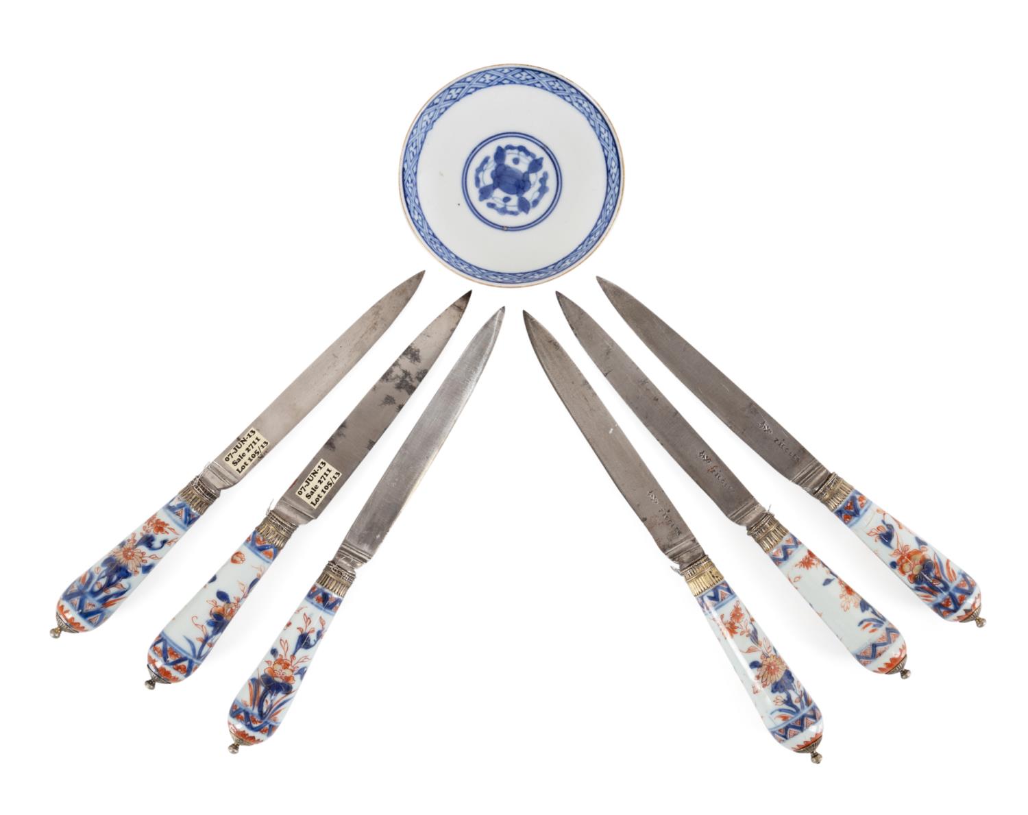 7PCS ASIAN IMARI PATTERN KNIVES &