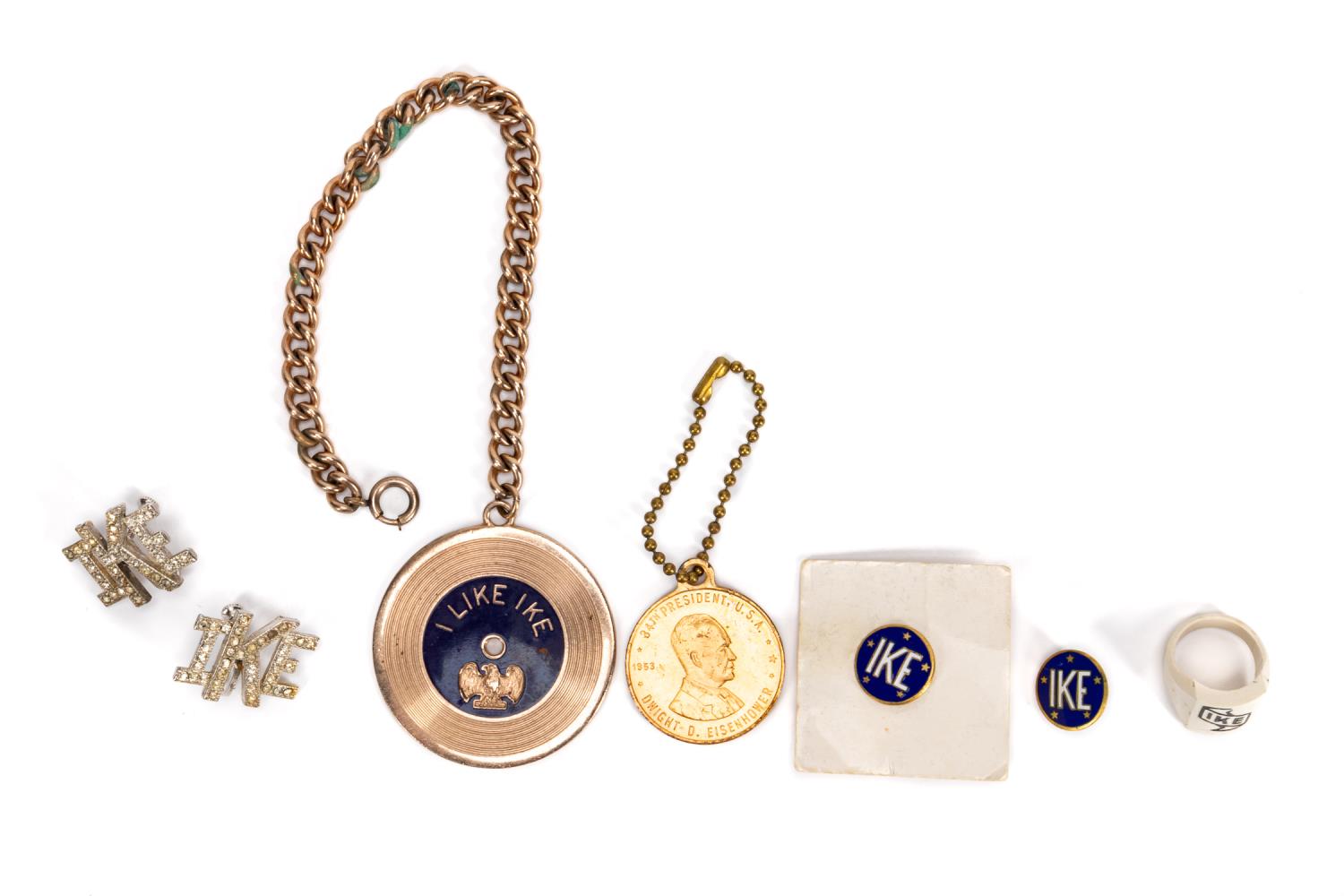 7PCS, EISENHOWER ELECTION JEWELRY &