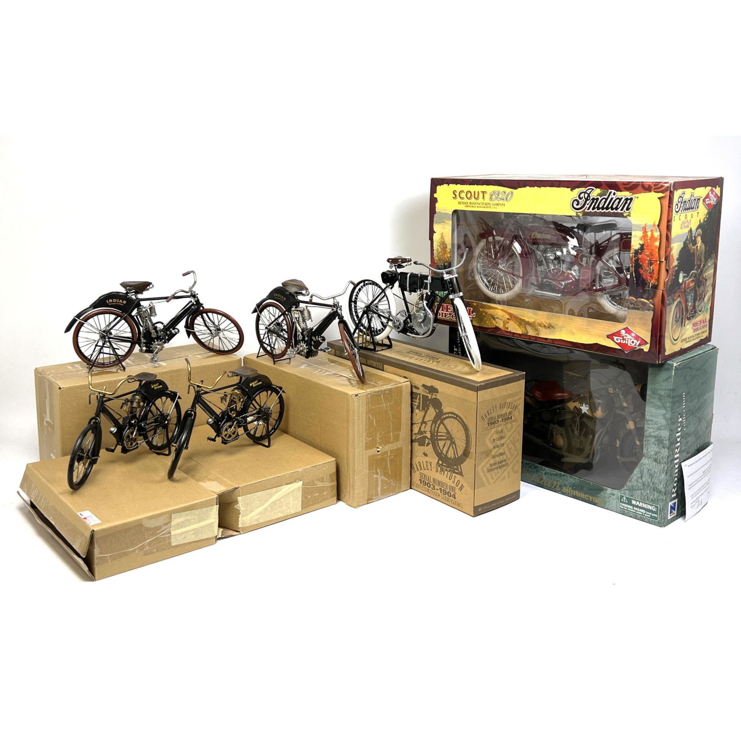 7pcs Model Harley Davidson and