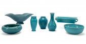 7PCS ROOKWOOD POTTERY TURQUOIS