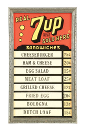 7UP SOLD HERE MENU BOARD SIGN<