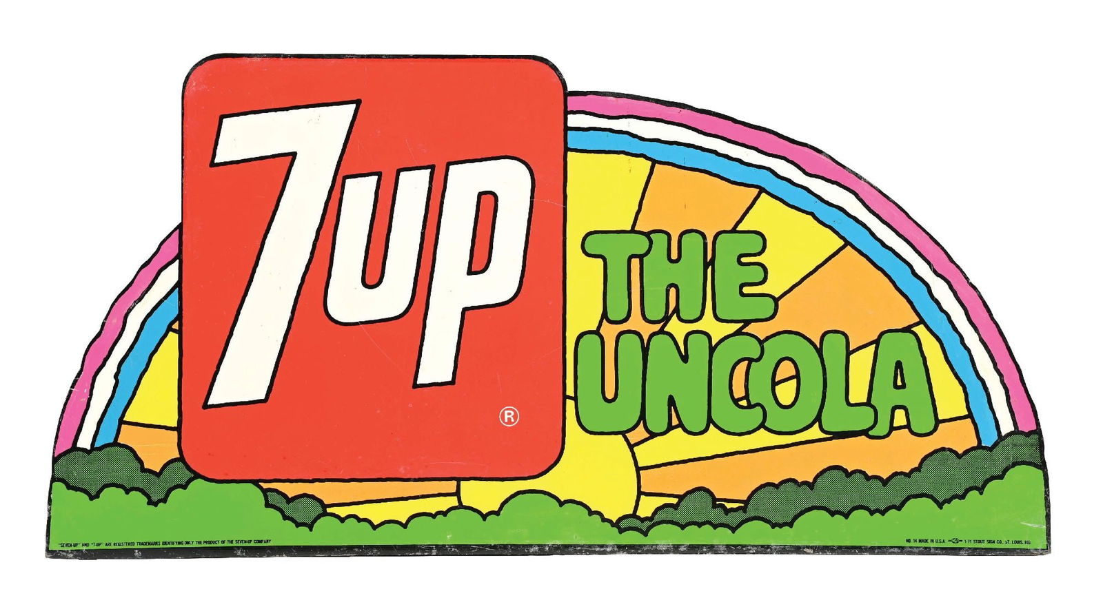 7UP THE UNCOLA DIE-CUT DISPLAY RACK