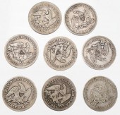 (8) 1850S SEATED LIBERTY SILVE