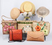 (8) 1960's woven straw hats an