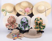 (8) 60's/70's Straw sunhats to