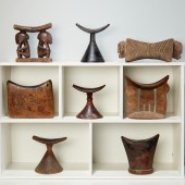 (8) AFRICAN CARVED WOOD HEAD R