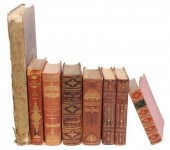 (8) ANTIQUE LIBRARY BOOKS, HIS