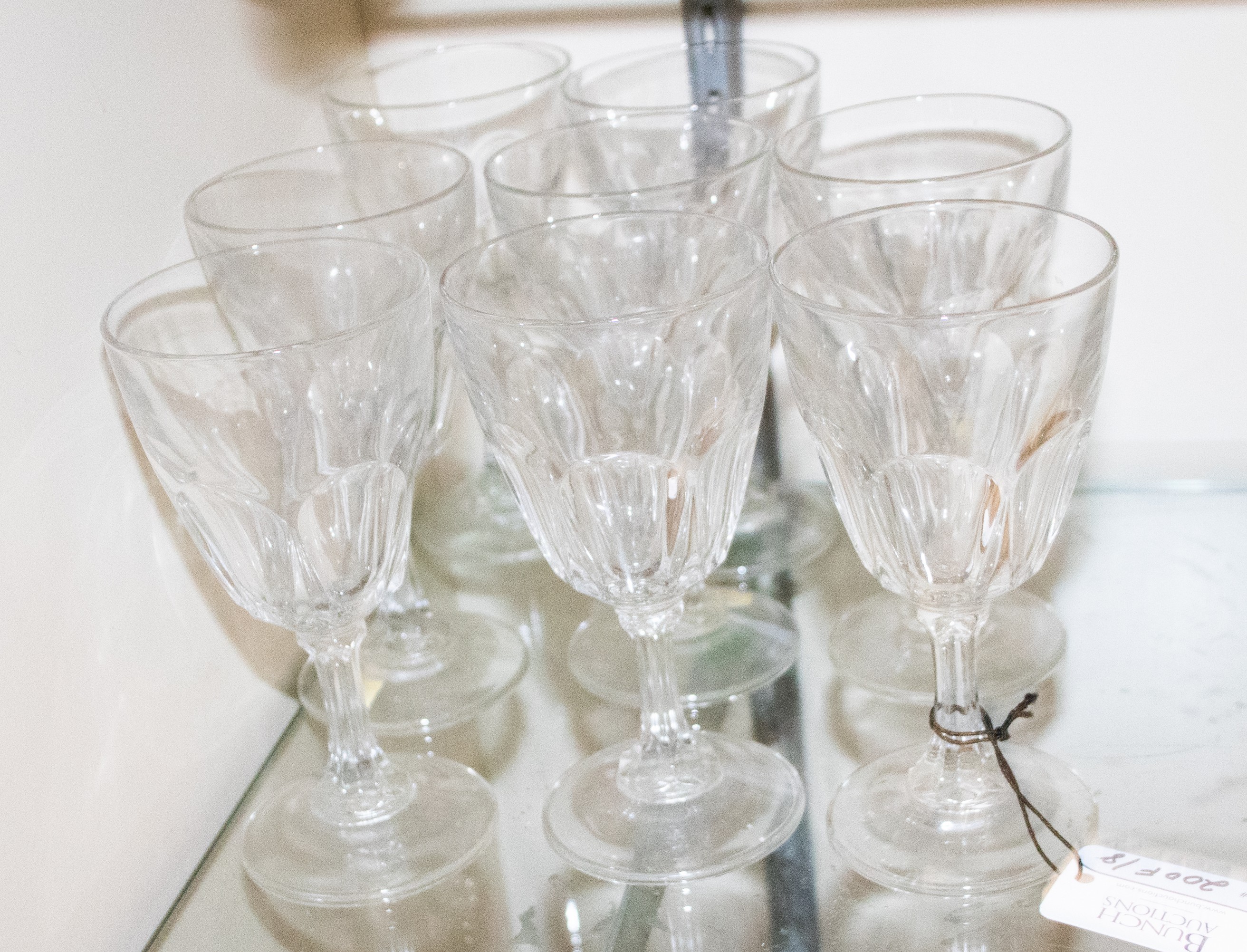 (8) Arcoroc France crystal wine