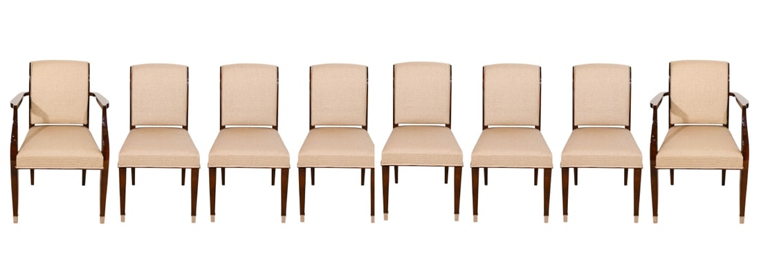 8 ART DECO UPHOLSTERED DINING