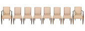 8 ART DECO UPHOLSTERED DINING