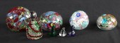 (8) Art glass paperweights to
