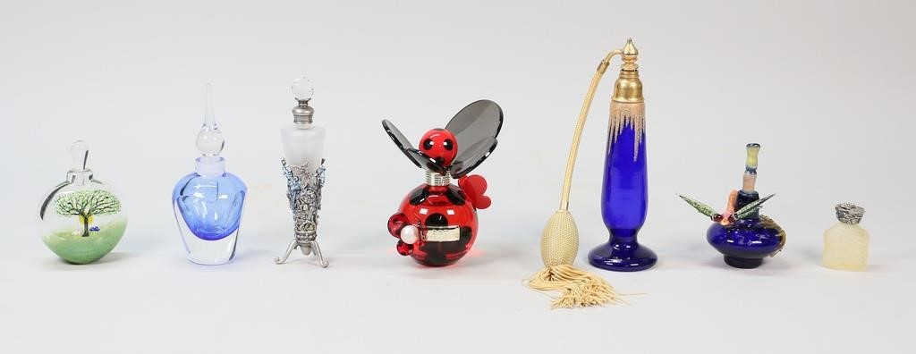 8 ART GLASS PERFUME BOTTLES8