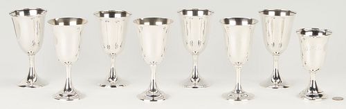 8 ASSORTED STERLING SILVER GOBLETS,