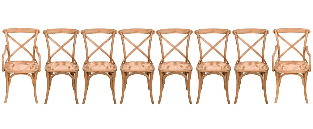 8 BENTWOOD CROSS BACK CANE SEAT
