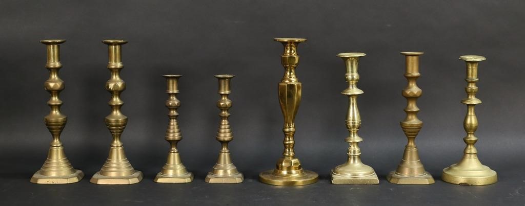 8 BRASS CANDLESTICKS8 brass