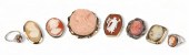 (8) Cameo pins and rings to in