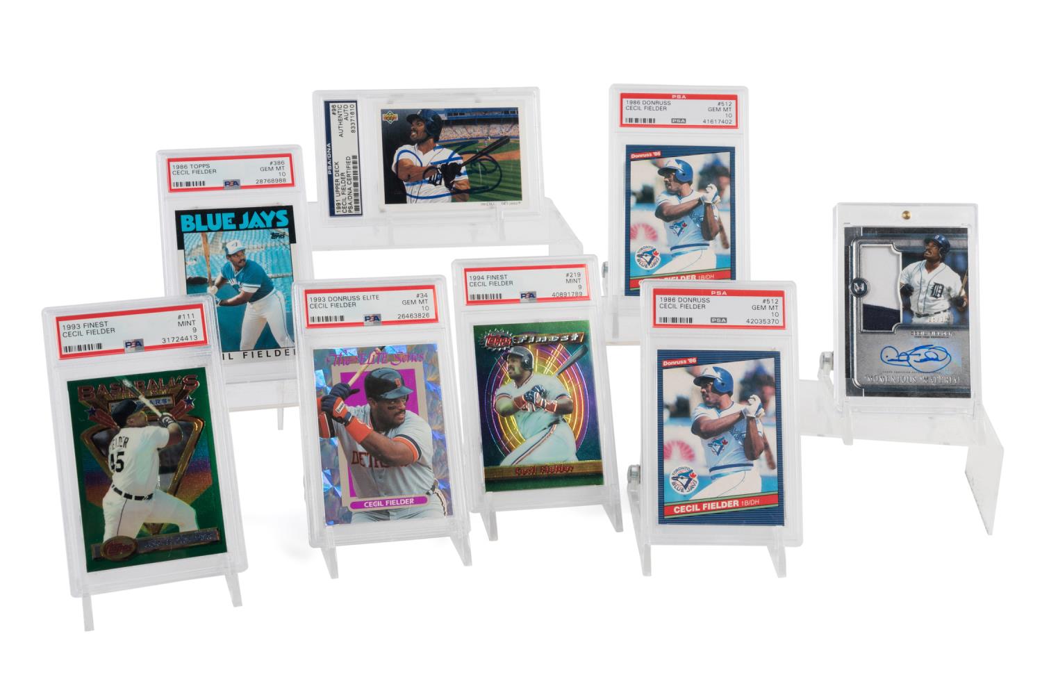 8 CECIL FIELDER AUTOGRAPHED, CUTS &