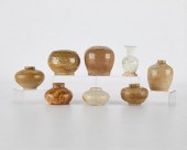 8 CHINESE CELADON GLAZE JARS A