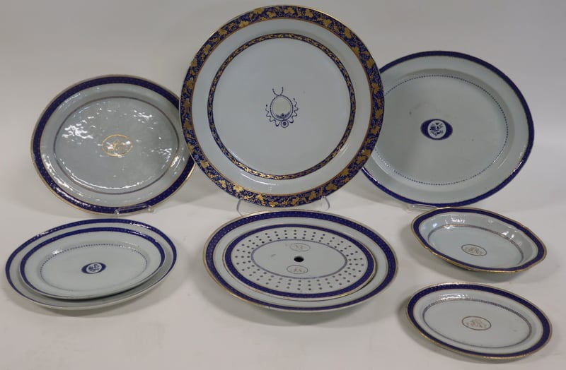 (8) CHINESE EXPORT BLUE & WHITE