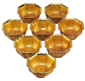 (8) CHINESE GILT BRONZE OCTAGO