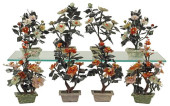 (8) CHINESE HARDSTONE FLOWERIN