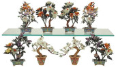 (8) CHINESE HARDSTONE FLOWERIN