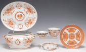 (8) CHINESE IRON RED PORCELAIN