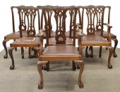 (8) CHIPPENDALE STYLE MAHOGANY