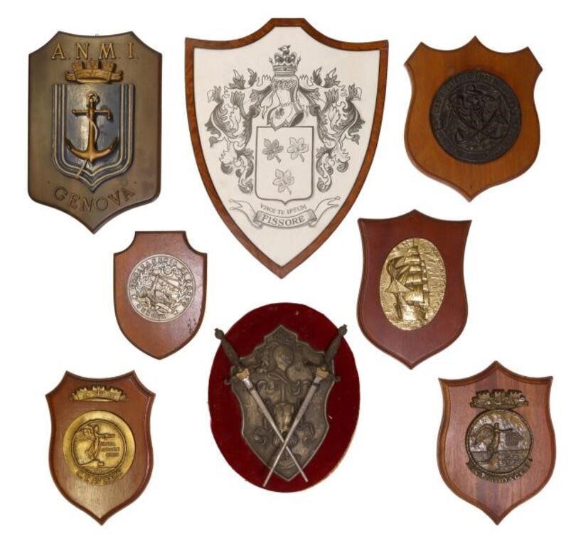 8) COAT OF ARMS & BRASS