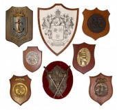 8) COAT OF ARMS & BRASS COMMEM