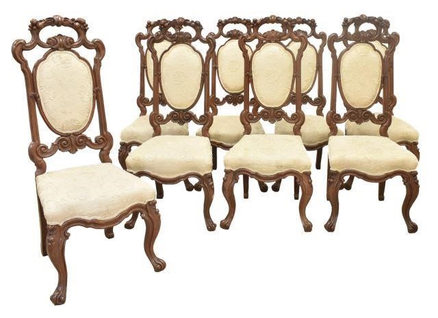 (8) CONTINENTAL CARVED OAK DINING